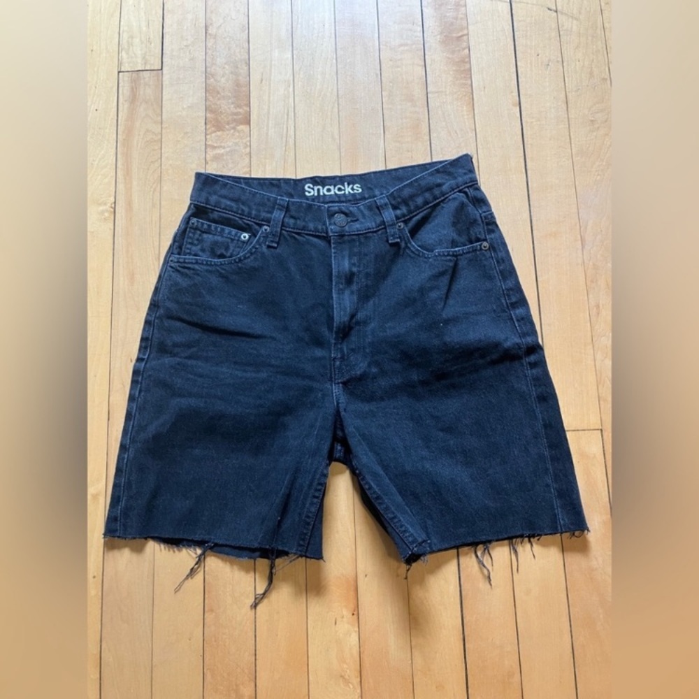Black Denim Cutoff Women's Shorts